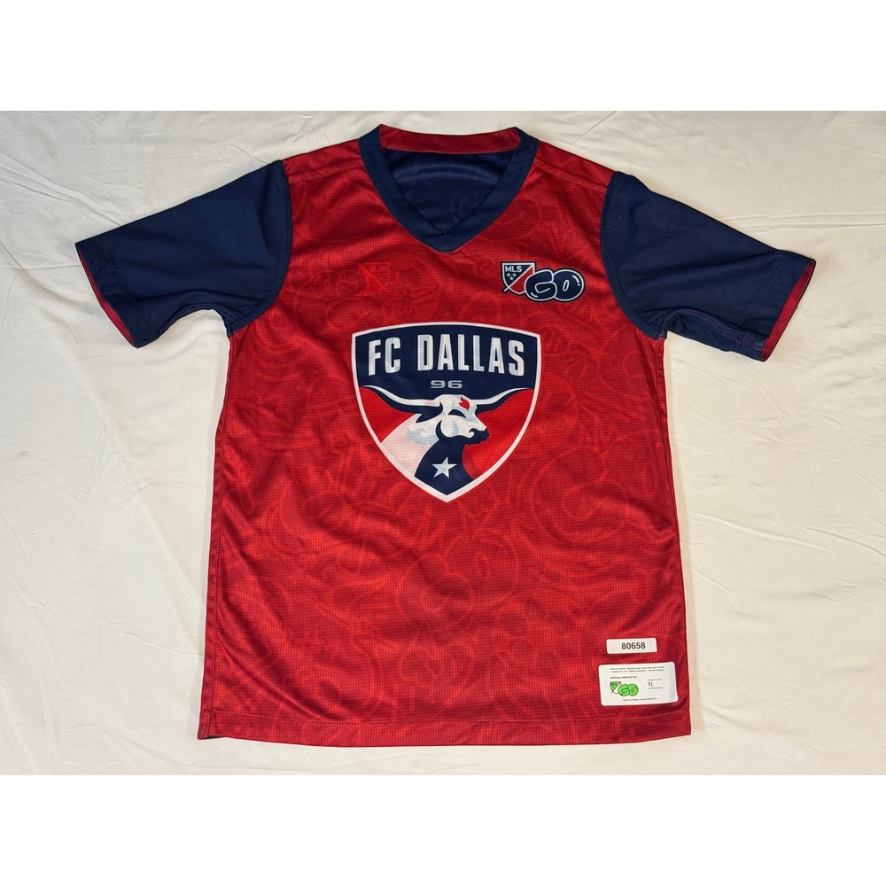 FC Dallas MLS GO Youth Soccer Jersey Reversible Red Navy Blue Size YL 80658 - Picture 5 of 6